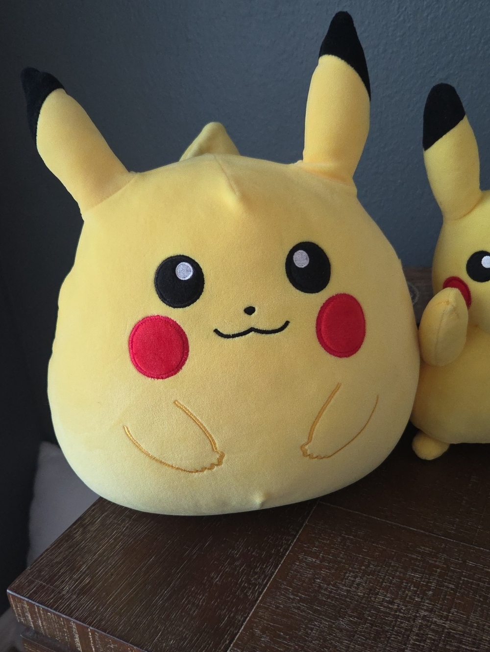 Set Of 2 Pokemon Pikachu Plush Toys, 12" Squishmallow & 10" Winkie Face,Like New